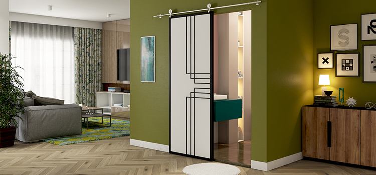 sliding bathroom door installation in Pomona